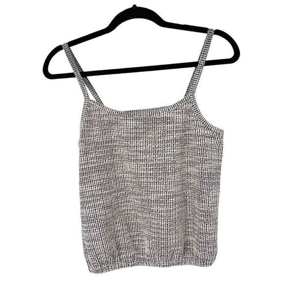 LOFT Tops - Loft Black White Ikat Boucle Bubble Hem Cami‎